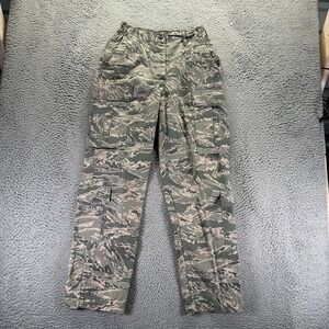 US Army Pant Women's 10 Green Camouflage Cargo Straight Leg Button-Fly Workwear